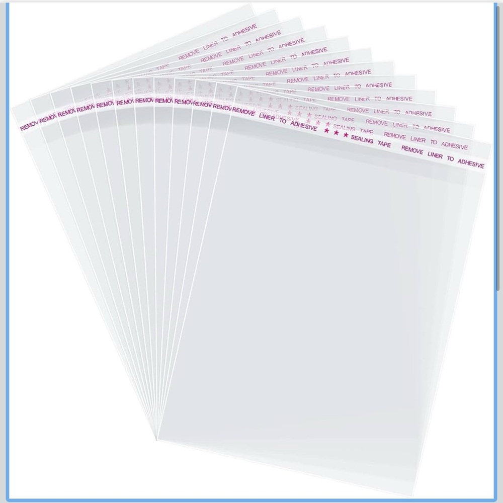 50 Clear 5x7 Self-Sealing Cellophane Bags | Packaging Supplies